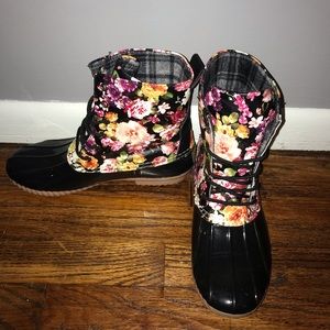 Floral Duck Boots